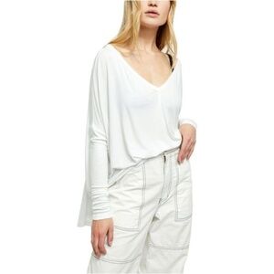 Free People Moonshine Tunic Blouse White X-Small